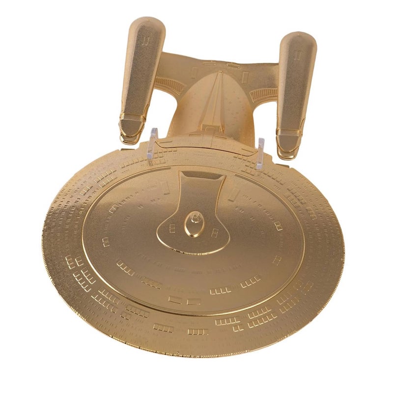 Eaglemoss Collections نسخة سفينة الفضاء من إيغلموس ستار تريك | USS إنتربرايز NCC-1701-D من الذهب عيار 18 قيراط - Image 4